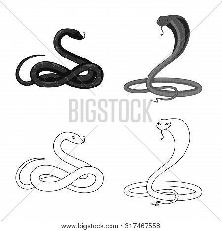 Vector Design Of Mammal And Danger Logo. Collection Of Mammal And Medicine Stock Symbol For Web.