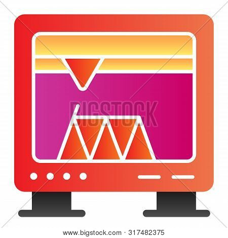 3d Printing Flat Icon. 3d Print Process Color Icons In Trendy Flat Style. 3d Printer Working Gradien