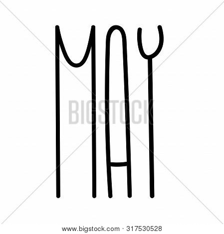 Seasonal Calendar Typography Template Text Lettering Month