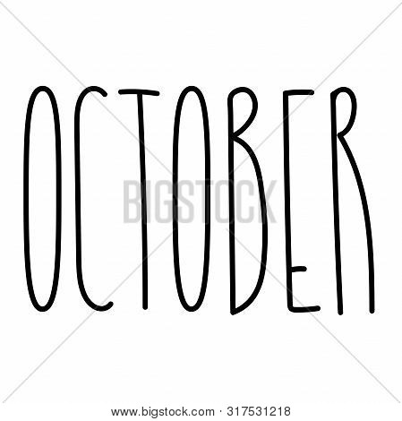Seasonal Calendar Typography Template Text Lettering Month