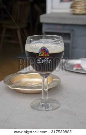 Lillo, Belgium, 11 August 2019, Belgium Beer, Leffe Brown Is 6.5 Degrees Strong, Made With Dark Malt