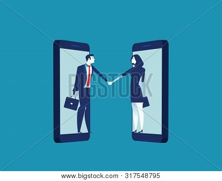Business Coperation Agreement, Vector Business Illustration. Flat Character Business Style Design