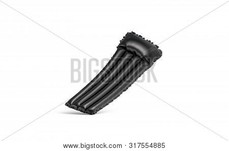 Blank Black Swim Mattress No Gravity Mockup Isolated, 3d Rendering. Empty Floating Matress Mock Up. 