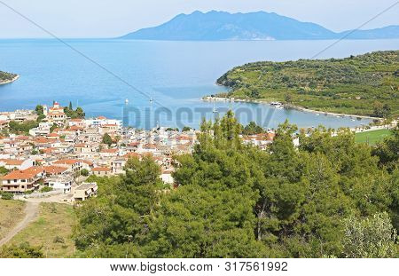 Scenery Of Epidaurus Town Argolis Greece - Drone View - Scenery From Above