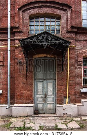 Facade From Red Briks In Kharkiv Polytechnic Institute, Ukraine
