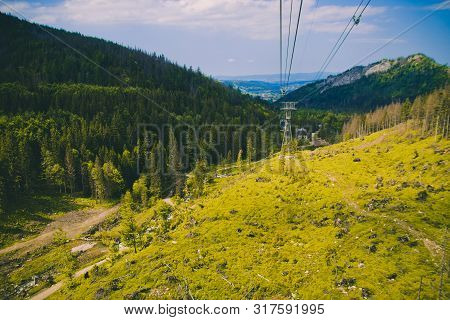 Ski Chair Lift In Zakopane Ski Resort In Tatra Mountains