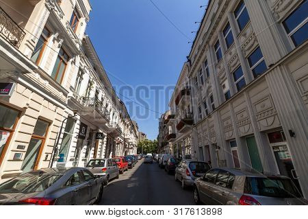 Bucharest, Romania - August 13, 2018: Beautifully Renovated Old Buildings Are Seen On Calea Mosilor 
