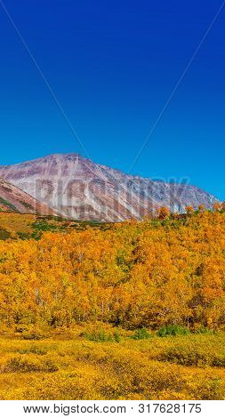 Vachkazhets Volcano Crater On Kamchatka In Autemn