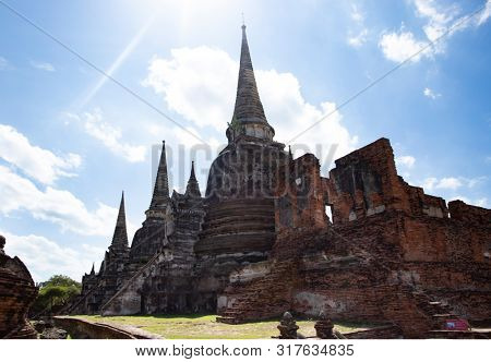 Wat Phra Si Sanphet temple in Ayutthaya Historical Park, a UNESCO world heritage site, Thailand