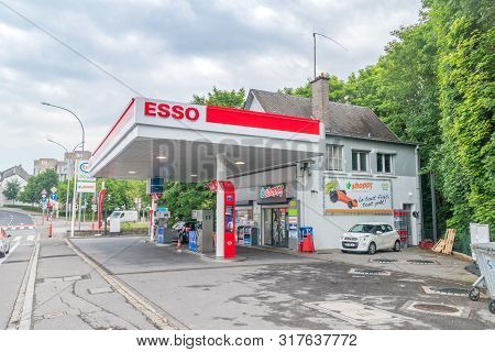 Luxembourg, Luxembourg - June 5, 2019: Esso Gas Station In Luxembourg City.