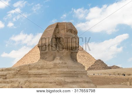 Egyptian Sphinx In Giza, Cairo, Egypt, Africa
