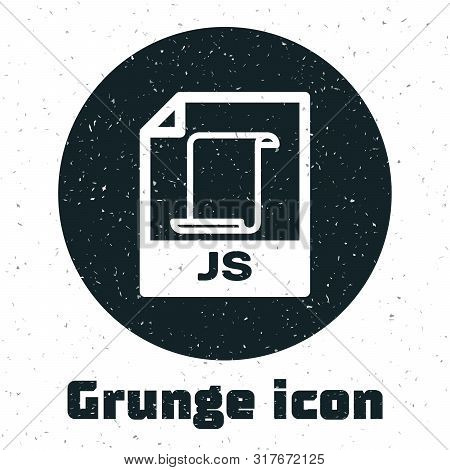 Grunge Js File Document. Download Js Button Icon Isolated On White Background. Js File Symbol. Vecto