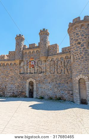 Battery Castillitos, Spain - April 13, 2019 Abandoned Military Constructions Located In The Hills Ne