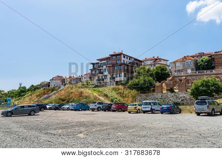Nessebar, Bulgaria July 15, 2019. Historic Buildings In The Ancient City Of Nessebar In Bulgaria. Ne
