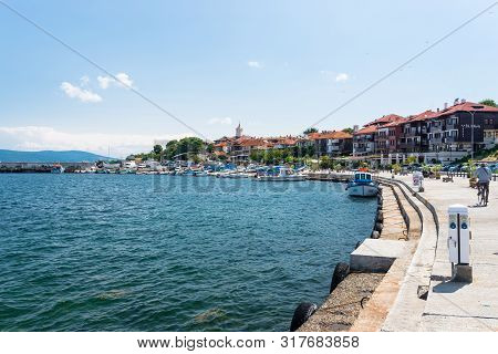 Nessebar, Bulgaria July 15, 2019. Historic Buildings In The Ancient City Of Nessebar In Bulgaria. Ne