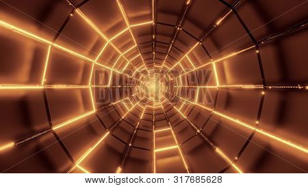 Abstract Glowing Golden Gold Wireframe Background Walpaper 3d Rendering