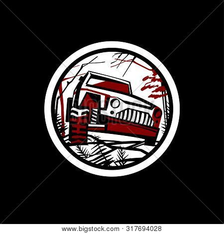 Extreme Competition Emblem. Off-roading Suv Adventure And Car Event Design Element. Beautiful Vector