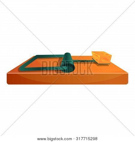 Mouse Cheese Trap Icon. Cartoon Of Mouse Cheese Trap Vector Icon For Web Design Isolated On White Ba