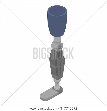 Artificial Metal Leg Limbs Icon. Isometric Of Artificial Metal Leg Limbs Vector Icon For Web Design 