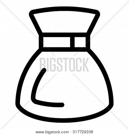 Coins Bag Icon. Outline Coins Bag Vector Icon For Web Design Isolated On White Background