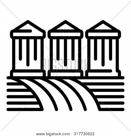 Farm Stock Building Icon. Outline Farm Stock Building Vector Icon For Web Design Isolated On White B