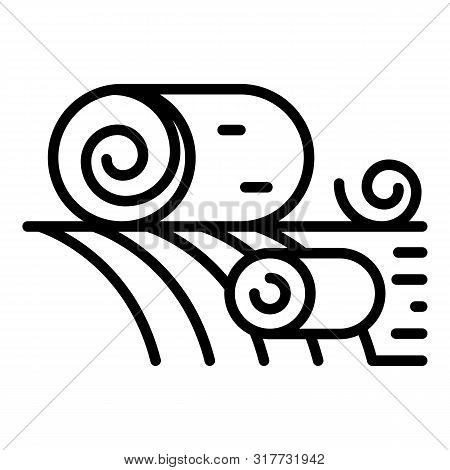 Roll Hay On Field Icon. Outline Roll Hay On Field Vector Icon For Web Design Isolated On White Backg