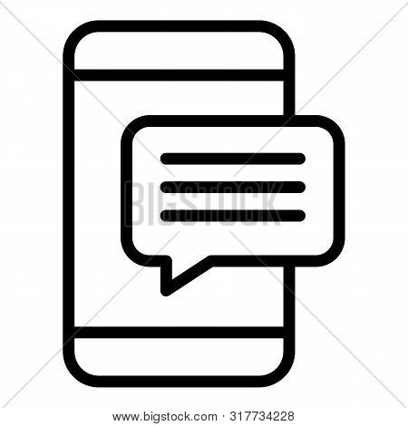 Smartphone Popup Message Icon. Outline Smartphone Popup Message Vector Icon For Web Design Isolated 