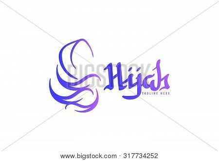 Beauty Hijab, Muslim Female, Scarf Logo Template. Vector Illustration