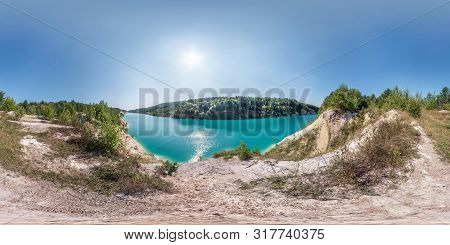 Full Seamless Spherical Hdri Panorama 360 Degrees Angle View On Chalkpit On Limestone Coast Of Huge 
