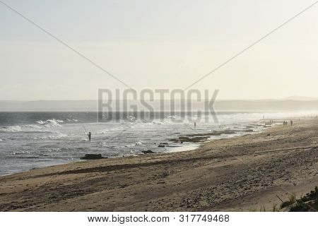African South Coast Beach Afternoon With Fisherman, Mossel Bay, South Africa