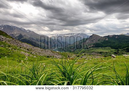 View Of Tena Valley In The Pyrenees, Huesca, In Spain