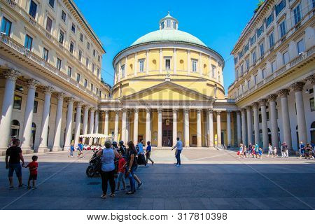 Milan, Italy - July, 29, 2019: Catholic cathidral in Milan, Italy