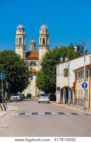 Paduva region, Italy - July, 14, 2019: Catholic cathidral in Padova region, Italy