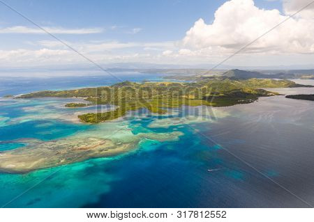 Bucas Grande Island, Philippines. Beautiful Lagoons With Atolls And Islands, View From Above. Seasca