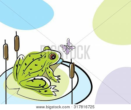 Summer Time Doodle Card. Eps 10 Vector Illustration Without Transparency.