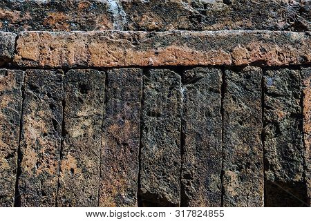 The Ancient Brick Wall Was Neatly Arranged And So Strong That There Was No Space, Even A Small Needl