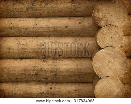 Photo Taken Wlogs Of A Wooden House. House Of Timber, Logs Close-up. Background - Imageith Focos