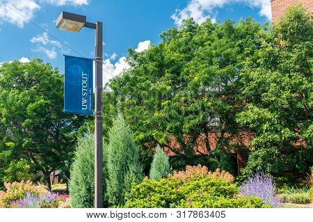 Banner And Campus Logo At University Of Wisconsin–stout