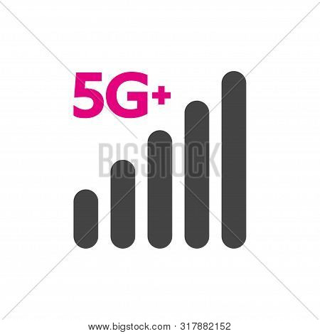 Vector Technology Icon Network Sign 5g. Illustration 5g Internet Symbol In Flat Line Minimalism Styl