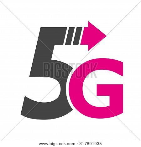 Vector Technology Icon Network Sign 5g. Illustration 5g Internet Symbol In Flat Line Minimalism Styl