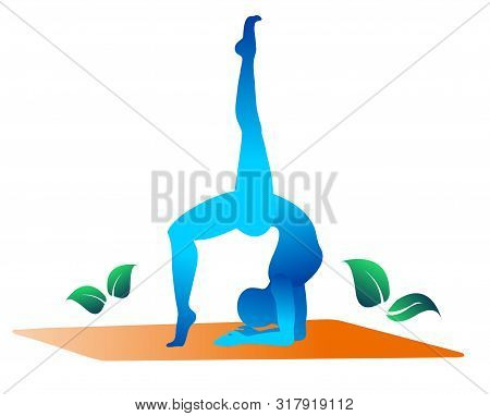 Stylish Modern Complex Posture For Yoga. Yoga, Sports, Meditation, Breathing. Yoga. Modern Vector Fl