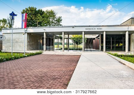 Jasenovac, Croatia - July 14, 2019. Areal Of Memorial And Museum Of Holocaust