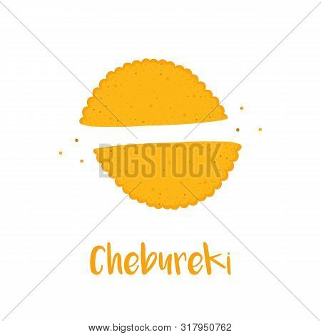 Vector Illustration, Icon Of Chebureki, Deep-fried Pastry Or Turnover, National Dish Of Crimean Tata
