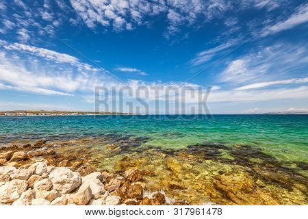 View Of Sea From The Vir Island In The Zadar County Of Croatia, Europe.