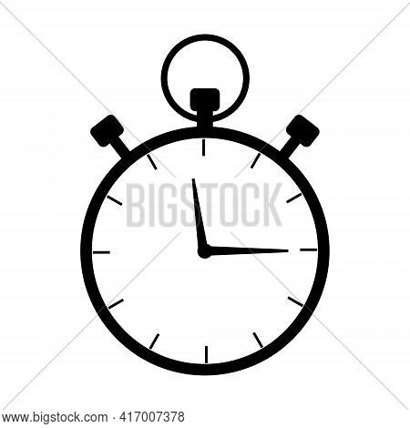 Stopwatch Or Countdown Vector Icon. Flat Icon For Apps And Websites, Isolated On White Background