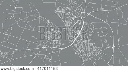 Urban Vector City Map Of Nykobing Falster, Denmark