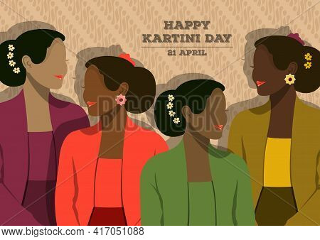 Happy Kartini Day Celebration Illustration Free Vector