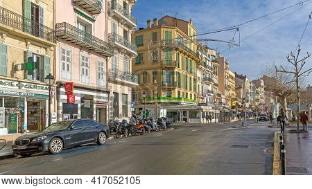 Cannes, France - February 1, 2016: Famous Sea Food Restaurant Astoux And Brun In Cannes, France.
