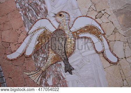 Creative Colorful Design Mozaic Art In The Shape Of Bird.