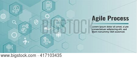 Agile Scrum Process & Development Icon Set Web Header Banner